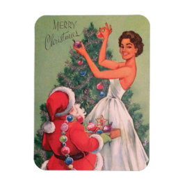 1950年代のビンテージ・クリス飾マス・ガールズ・ツリー マグネット