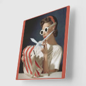 1950年代のファッション写真 スクエア壁時計 (傾斜)
