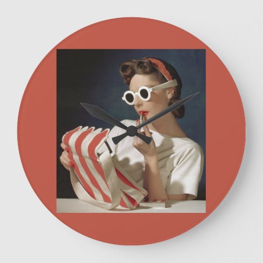 1950年代のファッション写真 ラージ壁時計 (正面)
