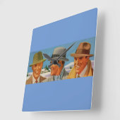 1950年代のフェドラ着用トリオ スクエア壁時計 (傾斜)