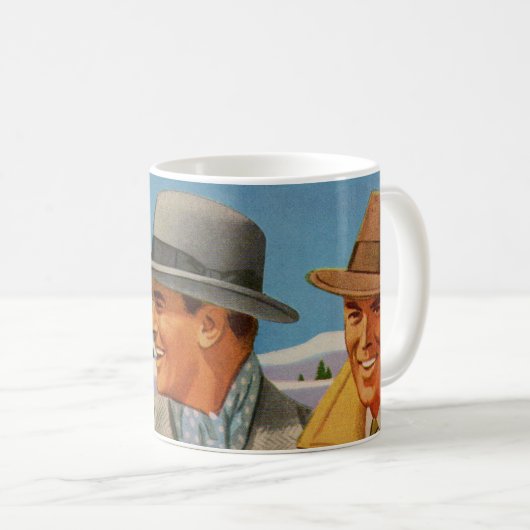 1950年代のフェドーラはトリオを着て コーヒーマグカップ (正面右)