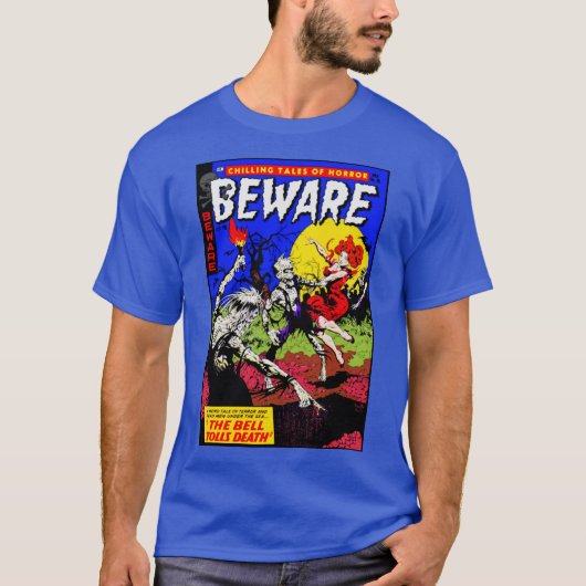 1950年代のホラー・コミックTシャツ BEWARE Tシャツ (正面)