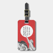 1950年代のポインティング若い女性 ラゲッジタグ (正面縦)