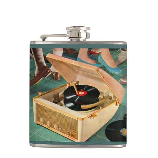 1950年代のポータブルレコードプレーヤー広告 フラスク (正面)