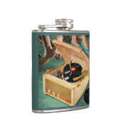 1950年代のポータブルレコードプレーヤー広告 フラスク (右)