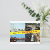 1950年代のミネアポリスの挨拶 ポストカード (スタンド正面)