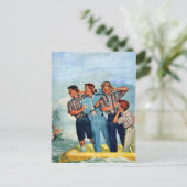 1950年代のメンフォークがサイレンの歌に耳を傾ける ポストカード (スタンド正面)