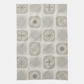 1950年代のモダンアートソフトキューブTaupe キッチンタオル (縦)