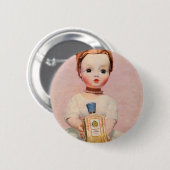 1950年代のヤードリーとアレクサンダー夫人の人形 缶バッジ (正面&裏面)