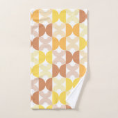 1950年代のライモダンンアートミッドセンチュリーブラウンとイエロー バスタオルセット (ハンドタオル)