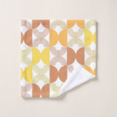 1950年代のライモダンンアートミッドセンチュリーブラウンとイエロー バスタオルセット (ウォッシュタオル)