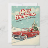 1950年代のレトロなサンタクロースのクリスマスカード シーズンカード (正面)