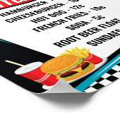 1950年代のレトロなメニューポスター ポスター (角)