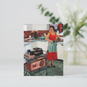 1950年代のレトロなヴィンテージ主婦でキッチンとトルコ ポストカード (スタンド正面)