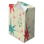 1950年代のレトロクリスマス ミディアムペーパーバッグ (正面アングル)