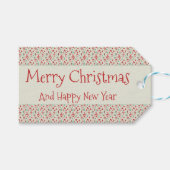 1950年代のレトロサンタとトナカイのクリスマスギフトタグ To/From ギフトタグ (正面(横))