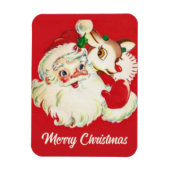 1950年代のレトロサンタとルドルフのクリスマス マグネット (縦)