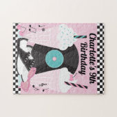 1950年代のレトロダイナー誕生日パーティー好意パズル – そう ジグソーパズル (横)