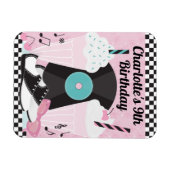 1950年代のレトロダイナー誕生日パーティー好意マグネット – そう マグネット (横)