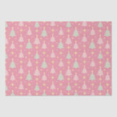 1950年代のレトロピンクと緑のクリスマスティッシュペーパー 薄葉紙 (正面)