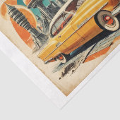 1950年代のレトロフューチャリズム:未来的な車と燃料ステーション 薄葉紙 (詳細)