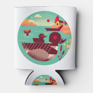 1950年代のレトロルーンバードオンザレイク 缶クーラー