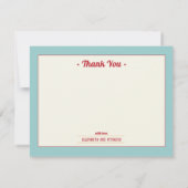 1950年代のレトロヴィンテージロカビリーピンナップミント結婚ス サンキューカード (裏面)