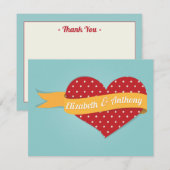 1950年代のレトロヴィンテージロカビリーピンナップミント結婚ス サンキューカード (正面/裏面)