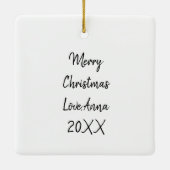 1950年代のレトロ懐かしいカップル踊りクリスマス セラミックオーナメント (裏面)