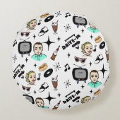 1950年代のレトロ懐かしいグラフィック ラウンドクッション (裏面)