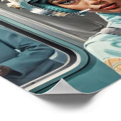 1950年代のレトロ未来主義ブラックウーマン ポスター (角)