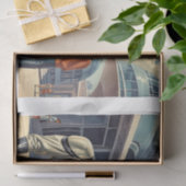 1950年代のレトロ未来派すごいヒーロー夫婦 薄葉紙 (ギフト)