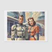 1950年代のレトロ未来派すごいヒーロー夫婦 薄葉紙 (正面)