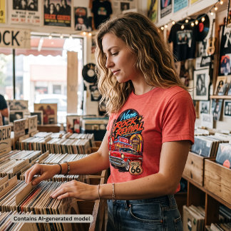 1950年代のロックンロール、クラシックカー、そしてルート66 トライブレンドTシャツ