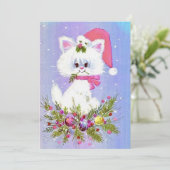 1950年代のヴィンテージがクリスマス猫を願う シーズンカード (スタンド正面)