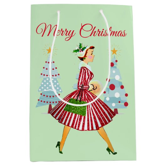 1950年代のヴィンテージクリスマスレディ ミディアムペーパーバッグ (正面)