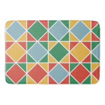 1950年代のヴィンテージダイヤモンドパターン黄色の緑と赤