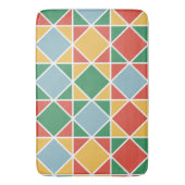 1950年代のヴィンテージダイヤモンドパターン黄色の緑と赤 バスマット (正面縦)