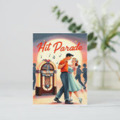 1950年代のヴィンテージダンスパーティー ポストカード (スタンド正面)