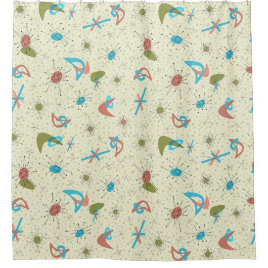 1950年代のヴィンテージデザインシャワーカーテン シャワーカーテン (正面)