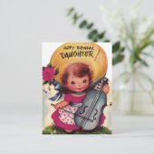 1950年代のヴィンテージハッピーバースデー娘 ポストカード (スタンド正面)