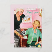 1950年代のヴィンテージレディースアフタヌーンティーを楽しむ サンキューカード (正面/裏面)