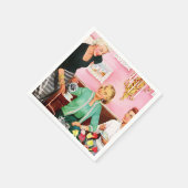 1950年代のヴィンテージレディースアフタヌーンティーを楽しむ スタンダードカクテルナプキン (角)