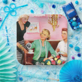 1950年代のヴィンテージレディースアフタヌーンティーを楽しむ ペーパープレート (パーティー)