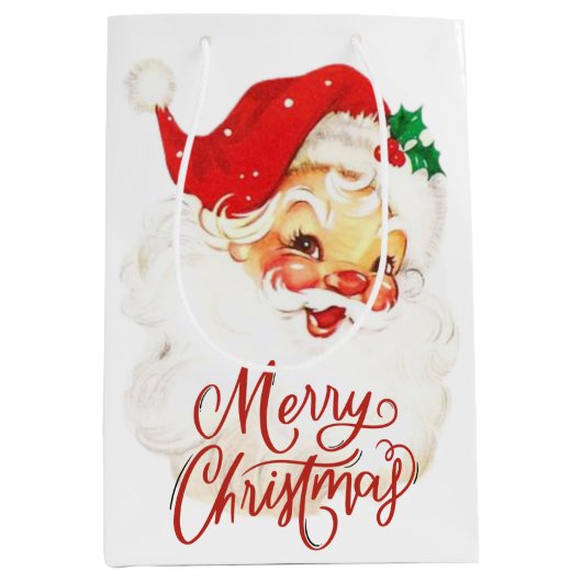 1950年代のヴィンテージレトロサンタクロース ミディアムペーパーバッグ (正面)