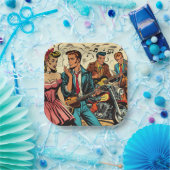 1950年代のヴィンテージロックアンドロール漫画 ペーパープレート (パーティー)