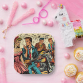 1950年代のヴィンテージロックアンドロール漫画 ペーパープレート (パーティー)