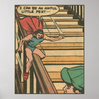 1950年代のヴィンテージ漫画ゴールデンエイジスーパーヒーローco ポスター