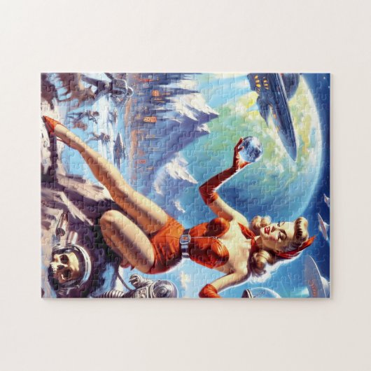 1950年代のヴィンテージSF女性 ジグソーパズル (横)