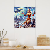 1950年代のヴィンテージSF女性 ポスター (キッチン)